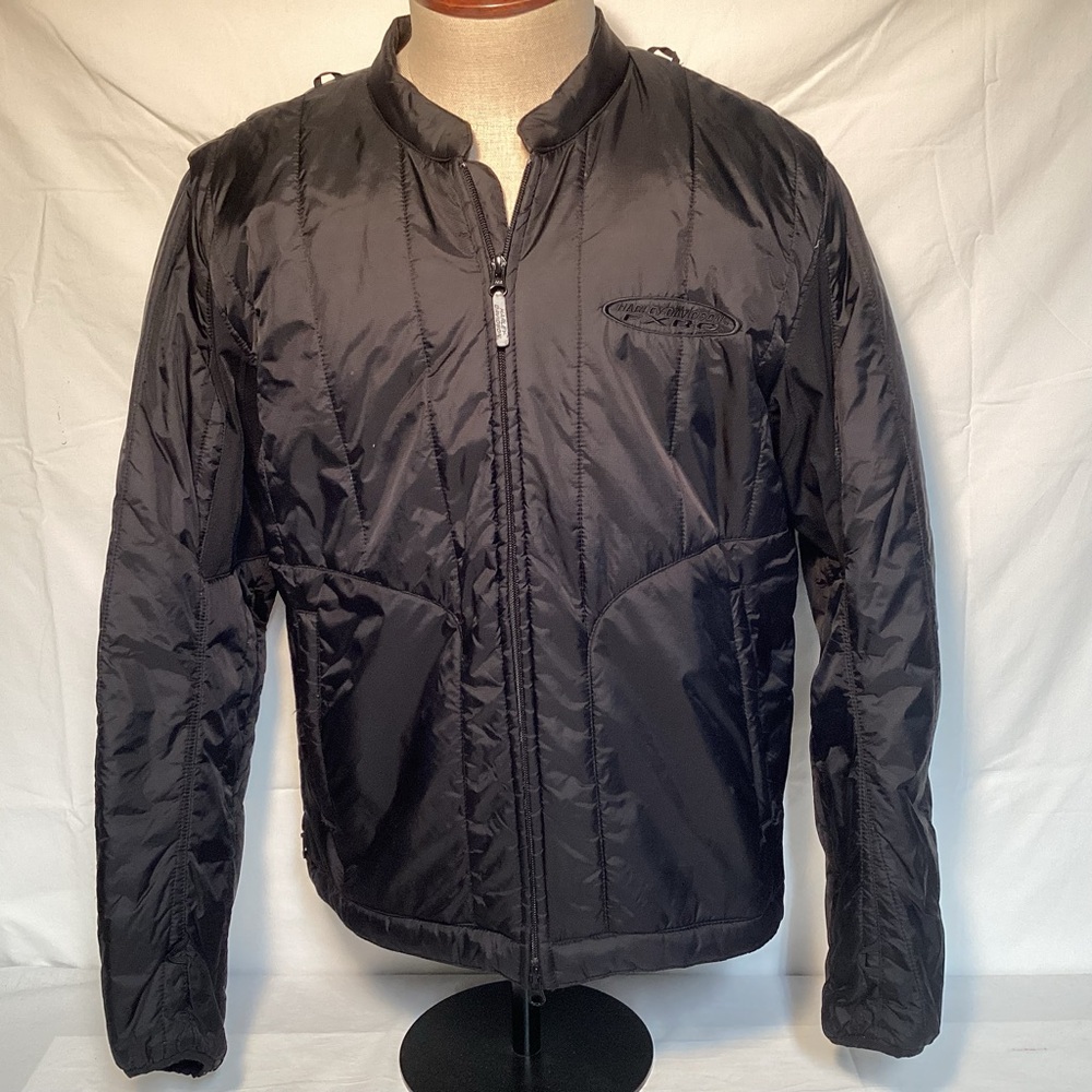 Men’s Harley-Davidson FXRG Black Puffer Bomber Jacket Liner Size XL